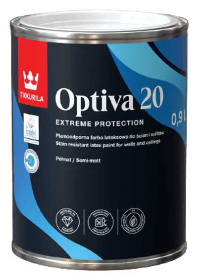 OPTIVA 20 SEMI MATT, omyvatelná barva, TIKKURILA