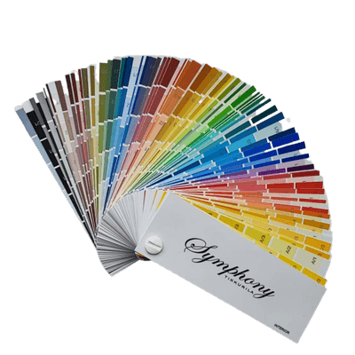 SYMPHONY 720 - Malý, papírový, vějířový vzorník Symphony 720.