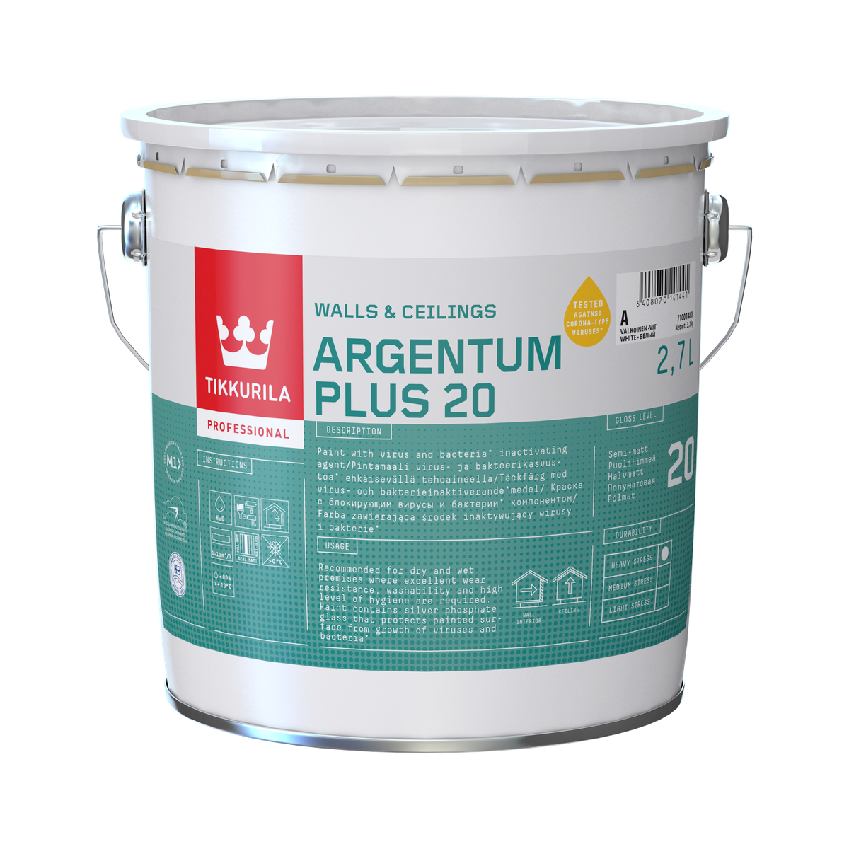 ARGENTUM 20, antibakteriální barva, TIKKURILA