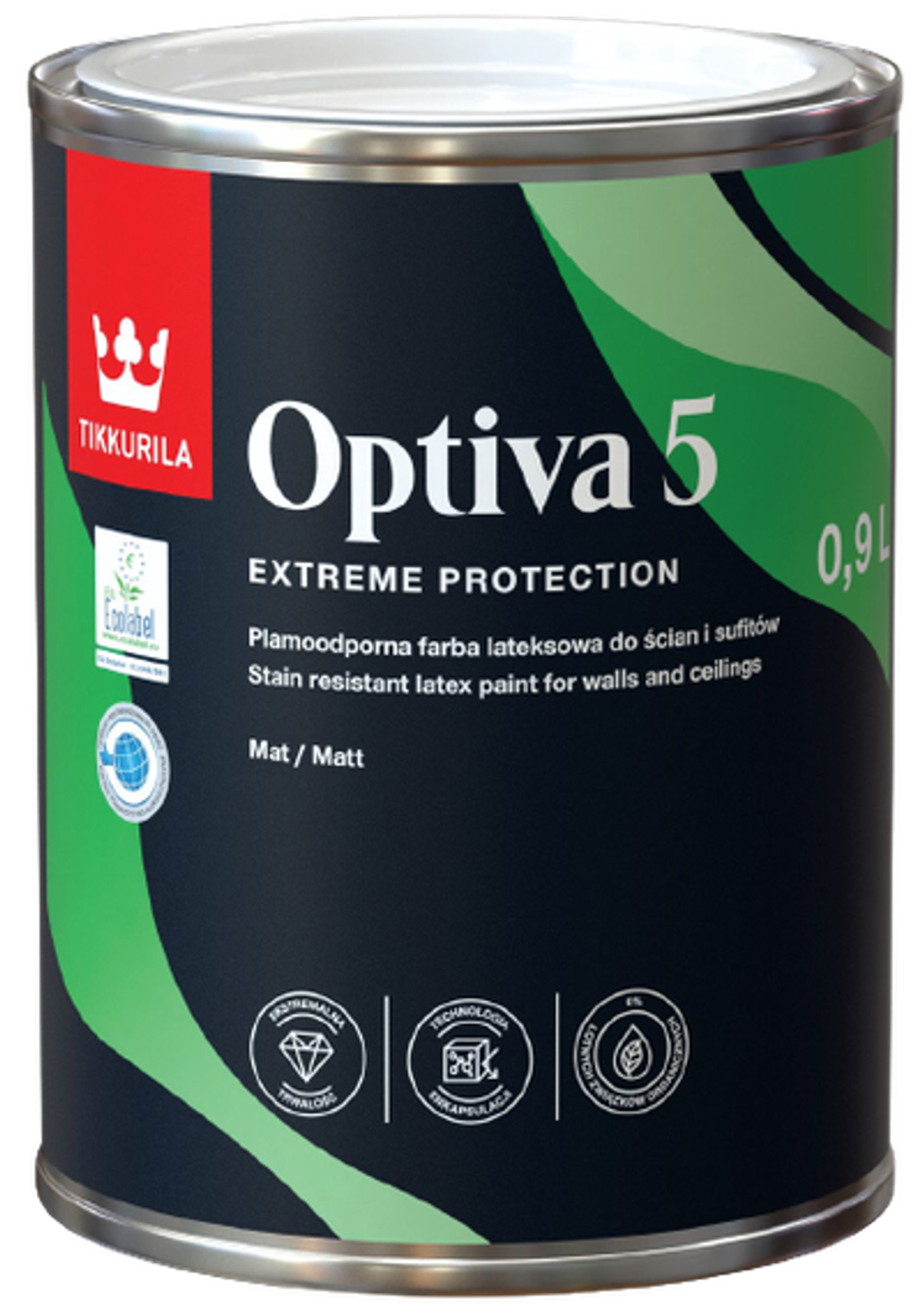 Optiva 5 MATT, omyvatelná barva, TIKKURILA