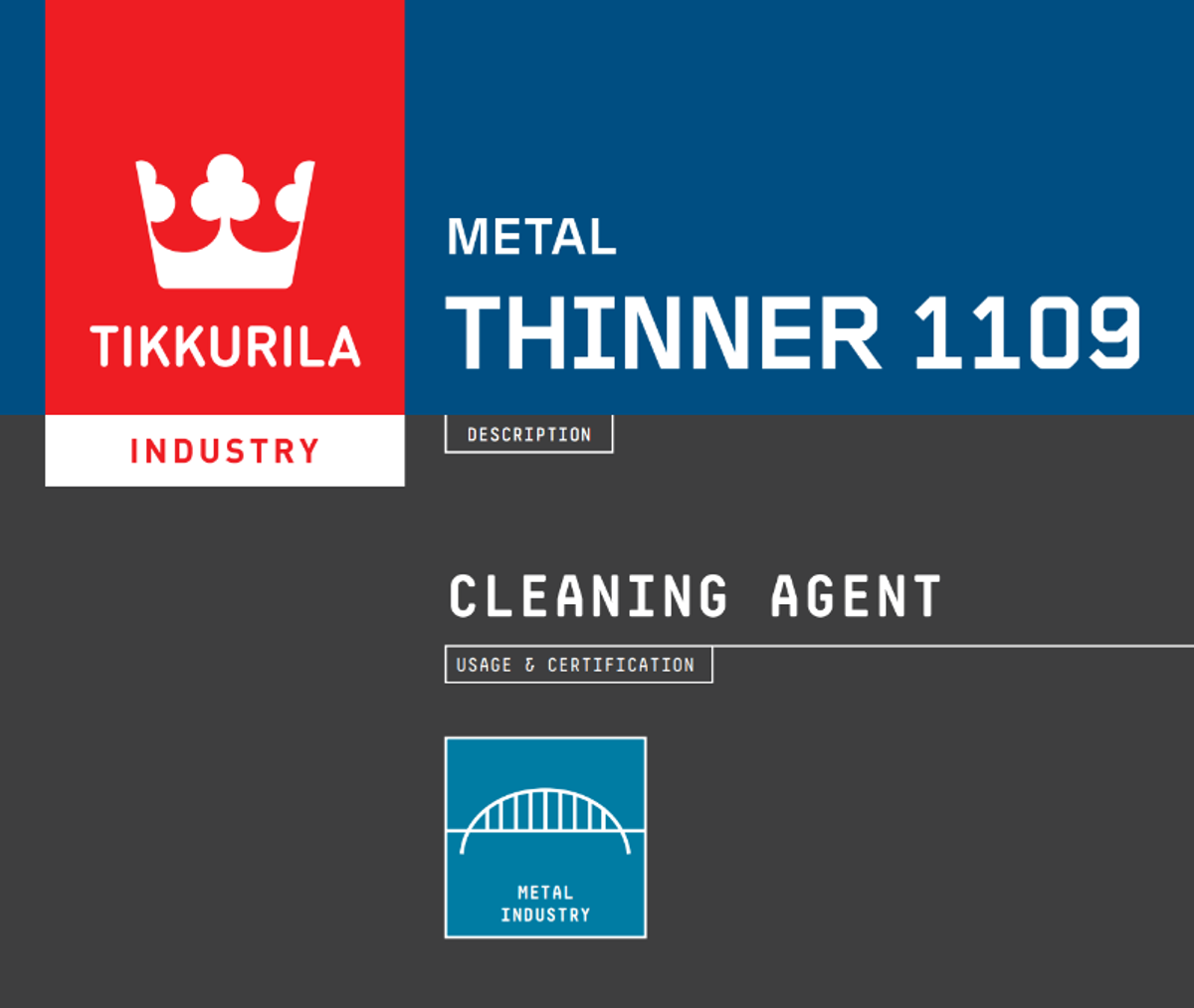 THINNER 1109 - Tikkurila Ind. Ředidlo 1109