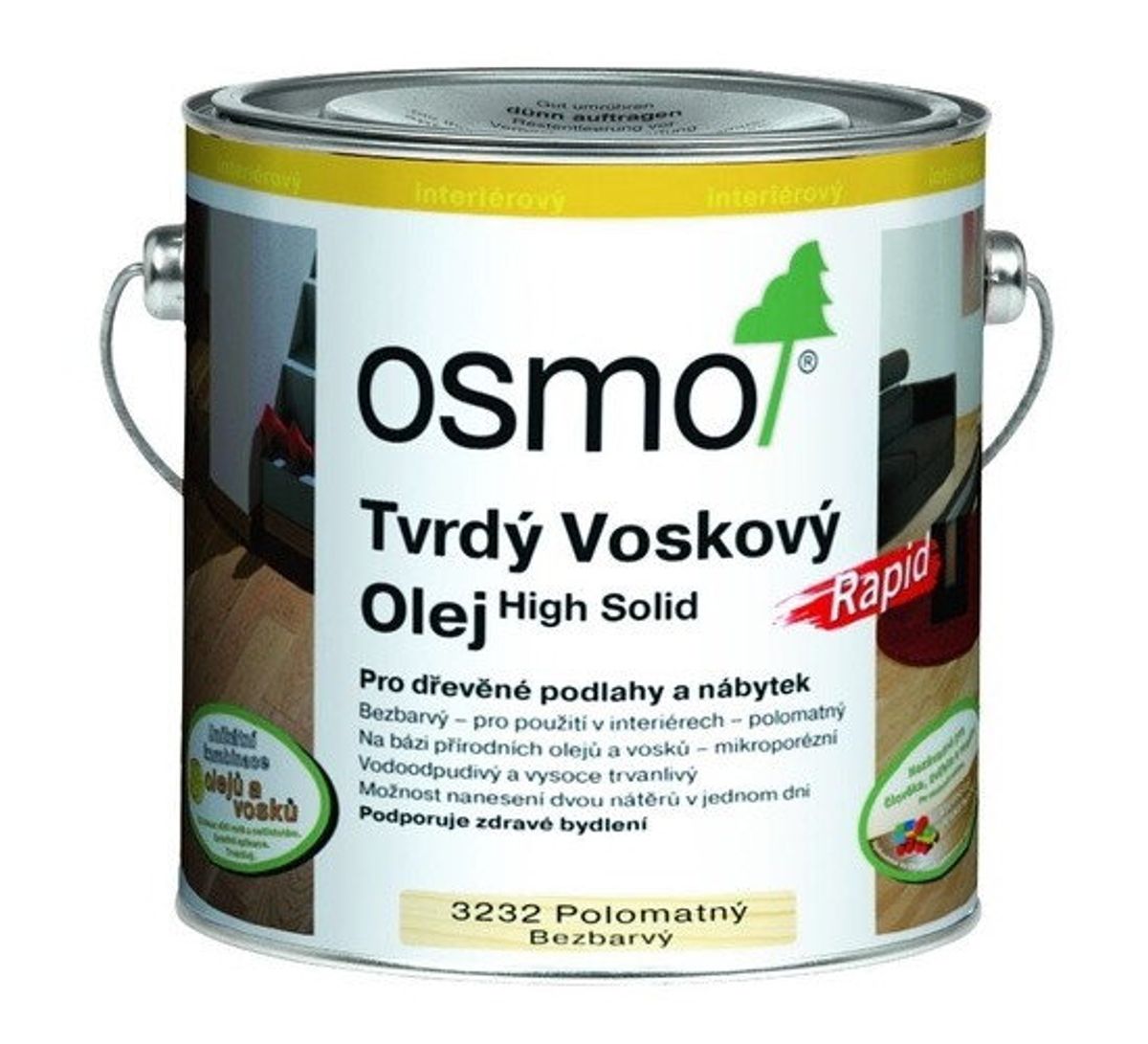 TVRDÝ VOSKOVÝ OLEJ RAPID - Rychleschnoucí Tvrdý voskový olej na podlahy Osmo