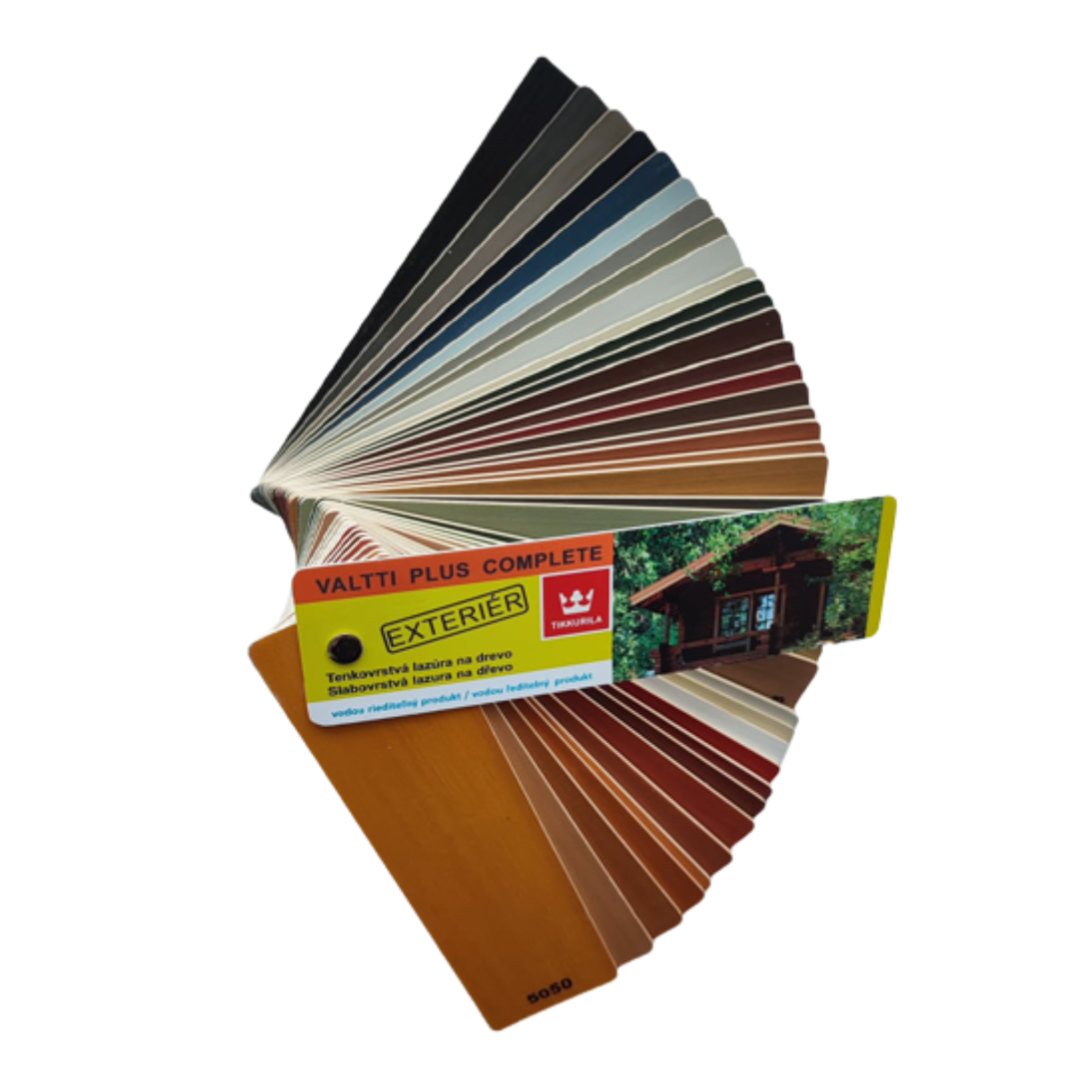 VZORNÍK VALTTI PLUS COMPLETE 40 tónovaných odstínů - Dřevěný vzorník lazury na dřevo v exteriéru.
