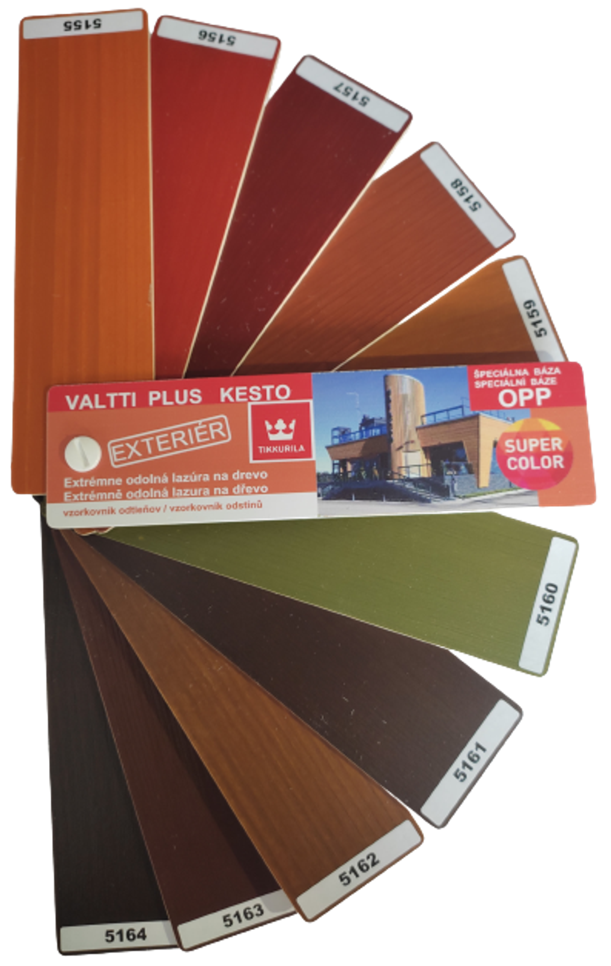 VZORNÍK VALTTI PLUS KESTO - Vzorník extrémně odolné lazury na dřevo