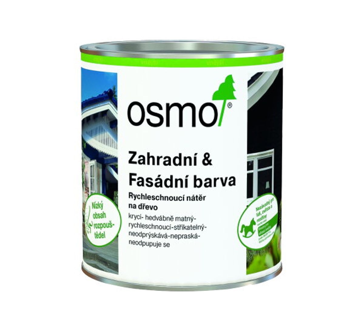 ZAHRADNÍ A FASÁDNÍ BARVA - Krycí polomatná barva na dřevo